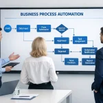 Diagramme de processus BPM sur écran — automatisation workflow entreprise