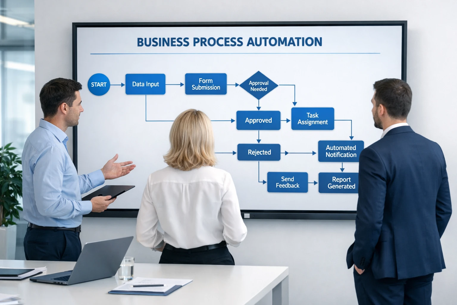 Business process automation workflow diagram — BPM software Morocco